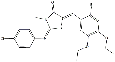 5-(2-bromo-4,5-diethoxybenzylidene)-2-[(4-chlorophenyl)imino]-3-methyl-1,3-thiazolidin-4-one Struktur