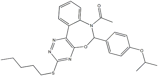 4-[7-acetyl-3-(pentylsulfanyl)-6,7-dihydro[1,2,4]triazino[5,6-d][3,1]benzoxazepin-6-yl]phenyl isopropyl ether Struktur