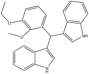 3-[(3-ethoxy-2-methoxyphenyl)(1H-indol-3-yl)methyl]-1H-indole Struktur