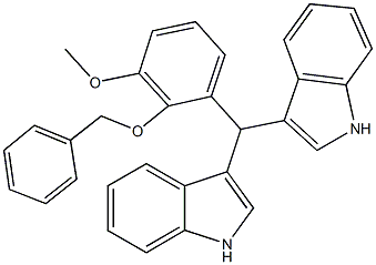 3-[[2-(benzyloxy)-3-methoxyphenyl](1H-indol-3-yl)methyl]-1H-indole Struktur