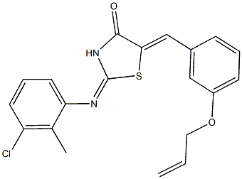 5-[3-(allyloxy)benzylidene]-2-[(3-chloro-2-methylphenyl)imino]-1,3-thiazolidin-4-one Struktur