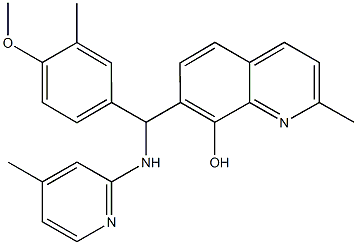 7-{(4-methoxy-3-methylphenyl)[(4-methylpyridin-2-yl)amino]methyl}-2-methylquinolin-8-ol Struktur