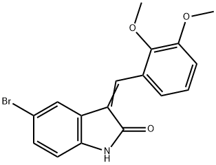 5-bromo-3-(2,3-dimethoxybenzylidene)-1,3-dihydro-2H-indol-2-one Struktur