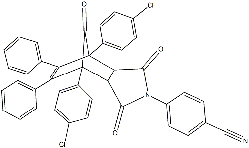 4-[1,7-bis(4-chlorophenyl)-3,5,10-trioxo-8,9-diphenyl-4-azatricyclo[5.2.1.0~2,6~]dec-8-en-4-yl]benzonitrile Struktur