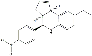 4-{4-nitrophenyl}-8-isopropyl-3a,4,5,9b-tetrahydro-3H-cyclopenta[c]quinoline Struktur