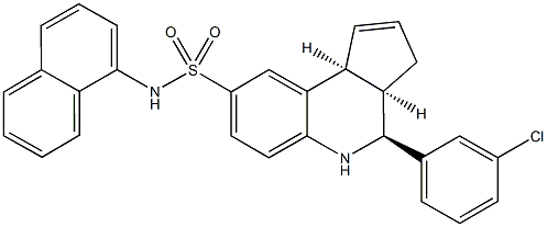 4-(3-chlorophenyl)-N-(1-naphthyl)-3a,4,5,9b-tetrahydro-3H-cyclopenta[c]quinoline-8-sulfonamide Struktur