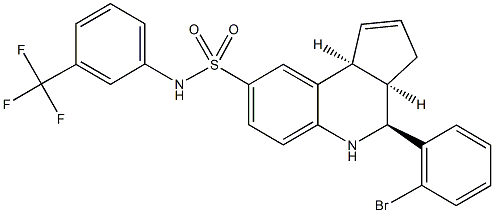 4-(2-bromophenyl)-N-[3-(trifluoromethyl)phenyl]-3a,4,5,9b-tetrahydro-3H-cyclopenta[c]quinoline-8-sulfonamide Struktur