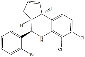 4-(2-bromophenyl)-6,7-dichloro-3a,4,5,9b-tetrahydro-3H-cyclopenta[c]quinoline Struktur