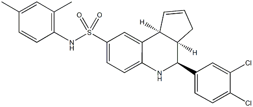 4-(3,4-dichlorophenyl)-N-(2,4-dimethylphenyl)-3a,4,5,9b-tetrahydro-3H-cyclopenta[c]quinoline-8-sulfonamide Struktur