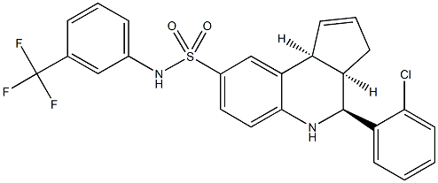 4-(2-chlorophenyl)-N-[3-(trifluoromethyl)phenyl]-3a,4,5,9b-tetrahydro-3H-cyclopenta[c]quinoline-8-sulfonamide Struktur