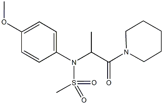 N-(4-methoxyphenyl)-N-[1-methyl-2-oxo-2-(1-piperidinyl)ethyl]methanesulfonamide Struktur