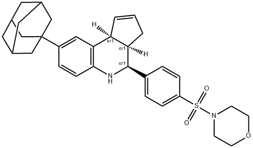 8-(1-adamantyl)-4-[4-(4-morpholinylsulfonyl)phenyl]-3a,4,5,9b-tetrahydro-3H-cyclopenta[c]quinoline Struktur