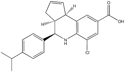 6-chloro-4-(4-isopropylphenyl)-3a,4,5,9b-tetrahydro-3H-cyclopenta[c]quinoline-8-carboxylic acid Struktur