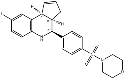 8-iodo-4-[4-(4-morpholinylsulfonyl)phenyl]-3a,4,5,9b-tetrahydro-3H-cyclopenta[c]quinoline Struktur