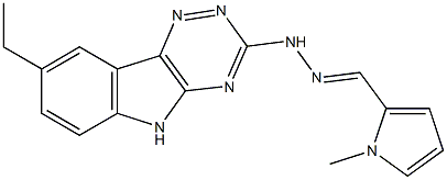 1-methyl-1H-pyrrole-2-carbaldehyde (8-ethyl-5H-[1,2,4]triazino[5,6-b]indol-3-yl)hydrazone Struktur