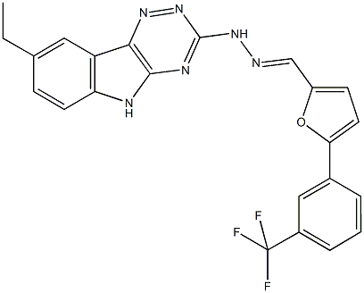 5-[3-(trifluoromethyl)phenyl]-2-furaldehyde (8-ethyl-5H-[1,2,4]triazino[5,6-b]indol-3-yl)hydrazone Struktur