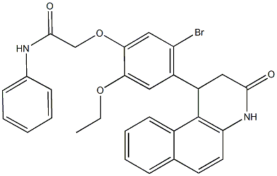 2-[5-bromo-2-ethoxy-4-(3-oxo-1,2,3,4-tetrahydrobenzo[f]quinolin-1-yl)phenoxy]-N-phenylacetamide Struktur