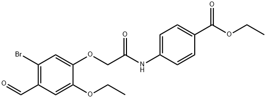 ethyl 4-{[(5-bromo-2-ethoxy-4-formylphenoxy)acetyl]amino}benzoate Struktur