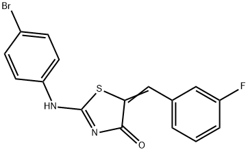 2-[(4-bromophenyl)imino]-5-(3-fluorobenzylidene)-1,3-thiazolidin-4-one Struktur