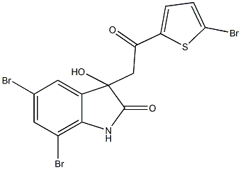 5,7-dibromo-3-[2-(5-bromo-2-thienyl)-2-oxoethyl]-3-hydroxy-1,3-dihydro-2H-indol-2-one Struktur