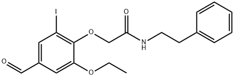 2-(2-ethoxy-4-formyl-6-iodophenoxy)-N-(2-phenylethyl)acetamide Struktur