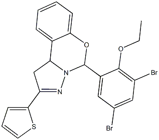 5-(3,5-dibromo-2-ethoxyphenyl)-2-(2-thienyl)-1,10b-dihydropyrazolo[1,5-c][1,3]benzoxazine Struktur