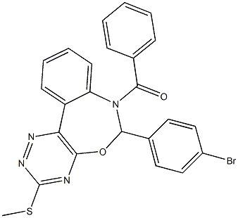 7-benzoyl-6-(4-bromophenyl)-3-(methylsulfanyl)-6,7-dihydro[1,2,4]triazino[5,6-d][3,1]benzoxazepine Struktur