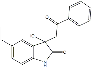 5-ethyl-3-hydroxy-3-(2-oxo-2-phenylethyl)-1,3-dihydro-2H-indol-2-one Struktur