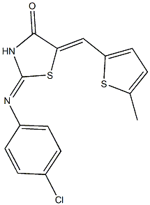 2-[(4-chlorophenyl)imino]-5-[(5-methyl-2-thienyl)methylene]-1,3-thiazolidin-4-one Struktur