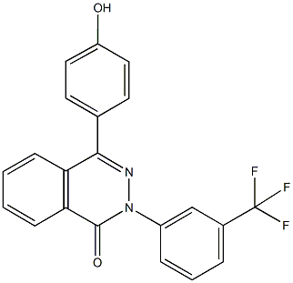 4-(4-hydroxyphenyl)-2-[3-(trifluoromethyl)phenyl]phthalazin-1(2H)-one Struktur