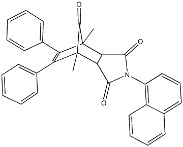 1,7-dimethyl-4-(1-naphthyl)-8,9-diphenyl-4-azatricyclo[5.2.1.0~2,6~]dec-8-ene-3,5,10-trione Struktur