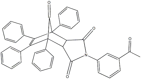 4-(3-acetylphenyl)-1,7,8,9-tetraphenyl-4-azatricyclo[5.2.1.0~2,6~]dec-8-ene-3,5,10-trione Struktur