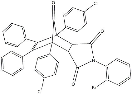 4-(2-bromophenyl)-1,7-bis(4-chlorophenyl)-8,9-diphenyl-4-azatricyclo[5.2.1.0~2,6~]dec-8-ene-3,5,10-trione Struktur