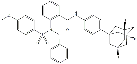 N-[4-(1-adamantyl)phenyl]-2-{benzyl[(4-methoxyphenyl)sulfonyl]amino}benzamide Struktur