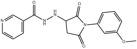 N'-[1-(3-methoxyphenyl)-2,5-dioxo-3-pyrrolidinyl]nicotinohydrazide Struktur