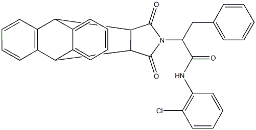 N-(2-chlorophenyl)-2-(16,18-dioxo-17-azapentacyclo[6.6.5.0~2,7~.0~9,14~.0~15,19~]nonadeca-2,4,6,9,11,13-hexaen-17-yl)-3-phenylpropanamide Struktur