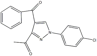 1-[4-benzoyl-1-(4-chlorophenyl)-1H-pyrazol-3-yl]ethanone Struktur