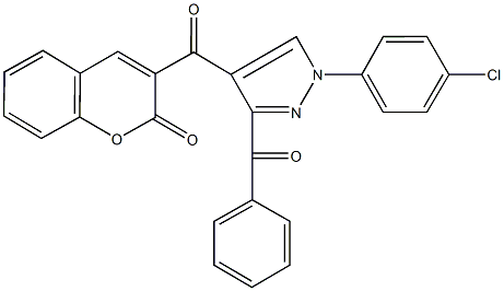 3-{[3-benzoyl-1-(4-chlorophenyl)-1H-pyrazol-4-yl]carbonyl}-2H-chromen-2-one Struktur