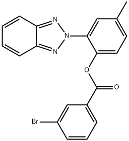 2-(2H-1,2,3-benzotriazol-2-yl)-4-methylphenyl 3-bromobenzoate Struktur