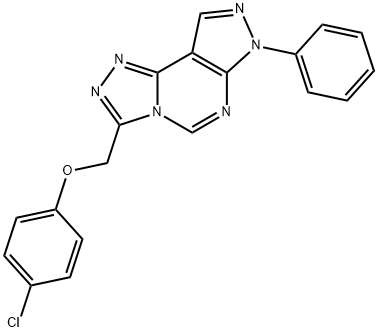 4-chlorophenyl (7-phenyl-7H-pyrazolo[4,3-e][1,2,4]triazolo[4,3-c]pyrimidin-3-yl)methyl ether Struktur