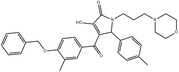 4-[4-(benzyloxy)-3-methylbenzoyl]-3-hydroxy-5-(4-methylphenyl)-1-(3-morpholin-4-ylpropyl)-1,5-dihydro-2H-pyrrol-2-one Struktur