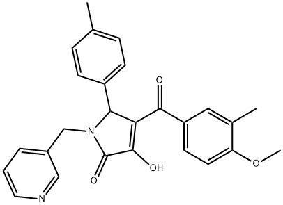 3-hydroxy-4-(4-methoxy-3-methylbenzoyl)-5-(4-methylphenyl)-1-(pyridin-3-ylmethyl)-1,5-dihydro-2H-pyrrol-2-one Struktur