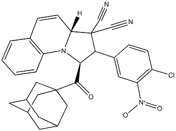 1-(1-adamantylcarbonyl)-2-{4-chloro-3-nitrophenyl}-1,2-dihydropyrrolo[1,2-a]quinoline-3,3(3aH)-dicarbonitrile Struktur