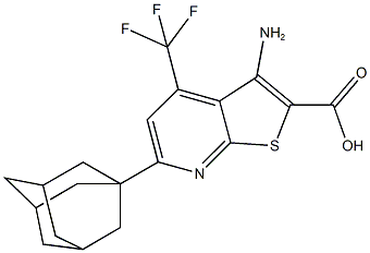 6-(1-adamantyl)-3-amino-4-(trifluoromethyl)thieno[2,3-b]pyridine-2-carboxylic acid Struktur