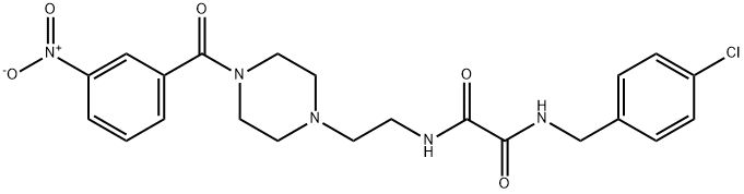 N~1~-(4-chlorobenzyl)-N~2~-[2-(4-{3-nitrobenzoyl}-1-piperazinyl)ethyl]ethanediamide Struktur