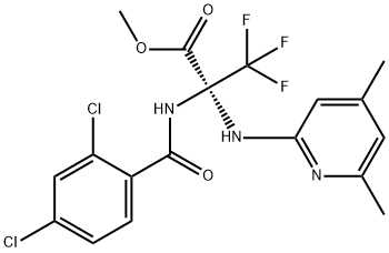 methyl 2-[(2,4-dichlorobenzoyl)amino]-2-[(4,6-dimethyl-2-pyridinyl)amino]-3,3,3-trifluoropropanoate Struktur