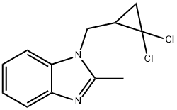 1-[(2,2-dichlorocyclopropyl)methyl]-2-methyl-1H-benzimidazole Struktur