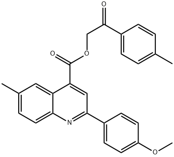 2-(4-methylphenyl)-2-oxoethyl 2-(4-methoxyphenyl)-6-methyl-4-quinolinecarboxylate Struktur