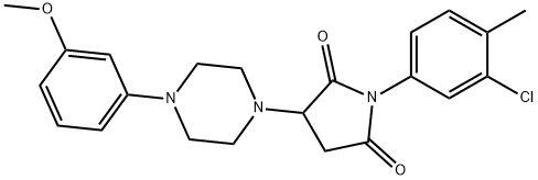 1-(3-chloro-4-methylphenyl)-3-[4-(3-methoxyphenyl)-1-piperazinyl]-2,5-pyrrolidinedione Struktur