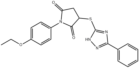 1-(4-ethoxyphenyl)-3-[(5-phenyl-4H-1,2,4-triazol-3-yl)sulfanyl]-2,5-pyrrolidinedione Struktur